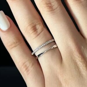 The Twist and Bling Duo Ring in 925 silver